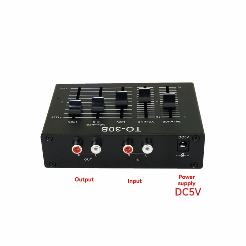 Osmond Preamplificador Balanceado de Audio Estéreo DC5V To-30B, Control de Volumen de Balance de Audio, Bandas, Alto, Medio y Bajo