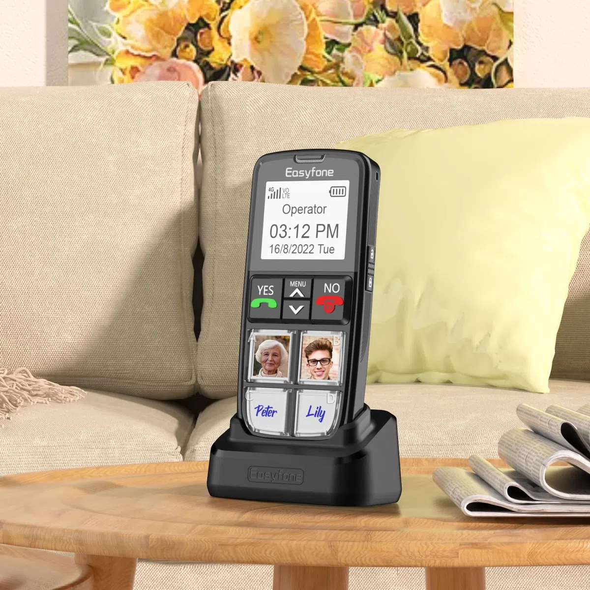 Easyfone T6 4G gsm Teléfono Móvil para Personas Mayores con Teclas Grandes (T6 4G)