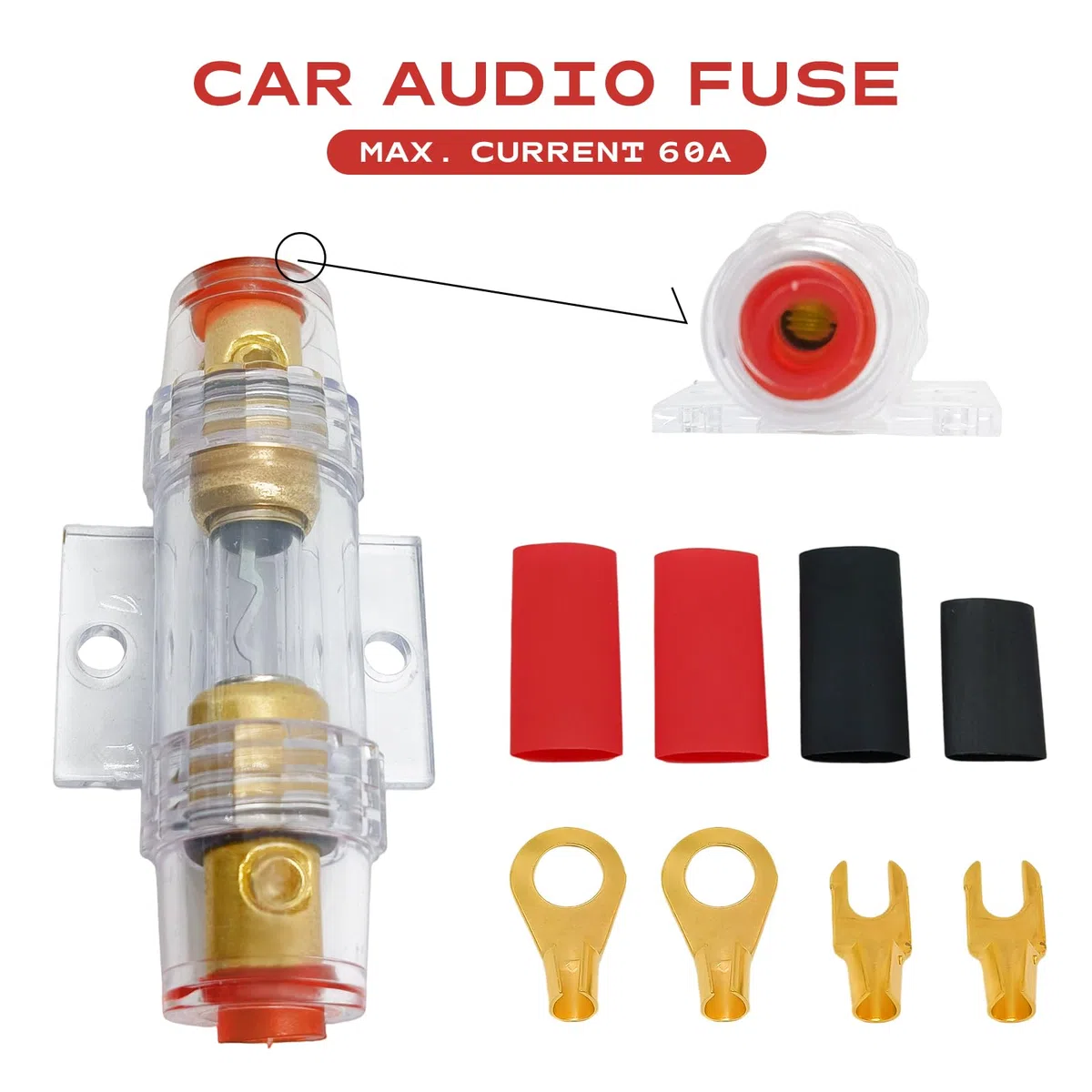 10GA Kit de Cableado para Amplificador de Coche, Kit de Cables Instalación Amplificador Subwoofer, Kit de Cableado de Amplificador de Coche Kit de Cableado Amplificador con Fusible