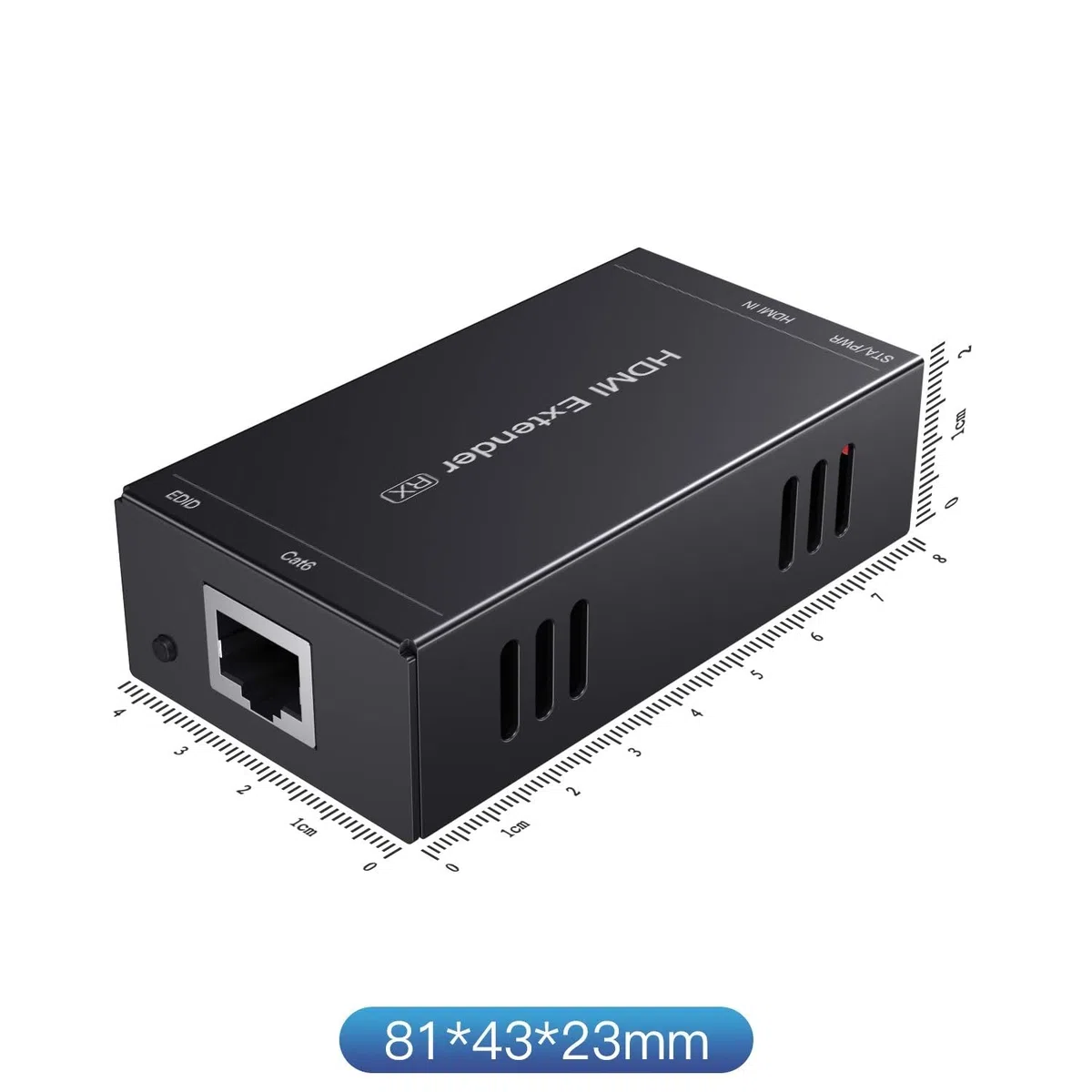 PWAYTEK Extensor HDMI 1080P@60Hz 3D, transmisión sin compresión 50m Cat5e/Cat6/Cat7, funciones EDID y POC, set transmisor y receptor (Negro)