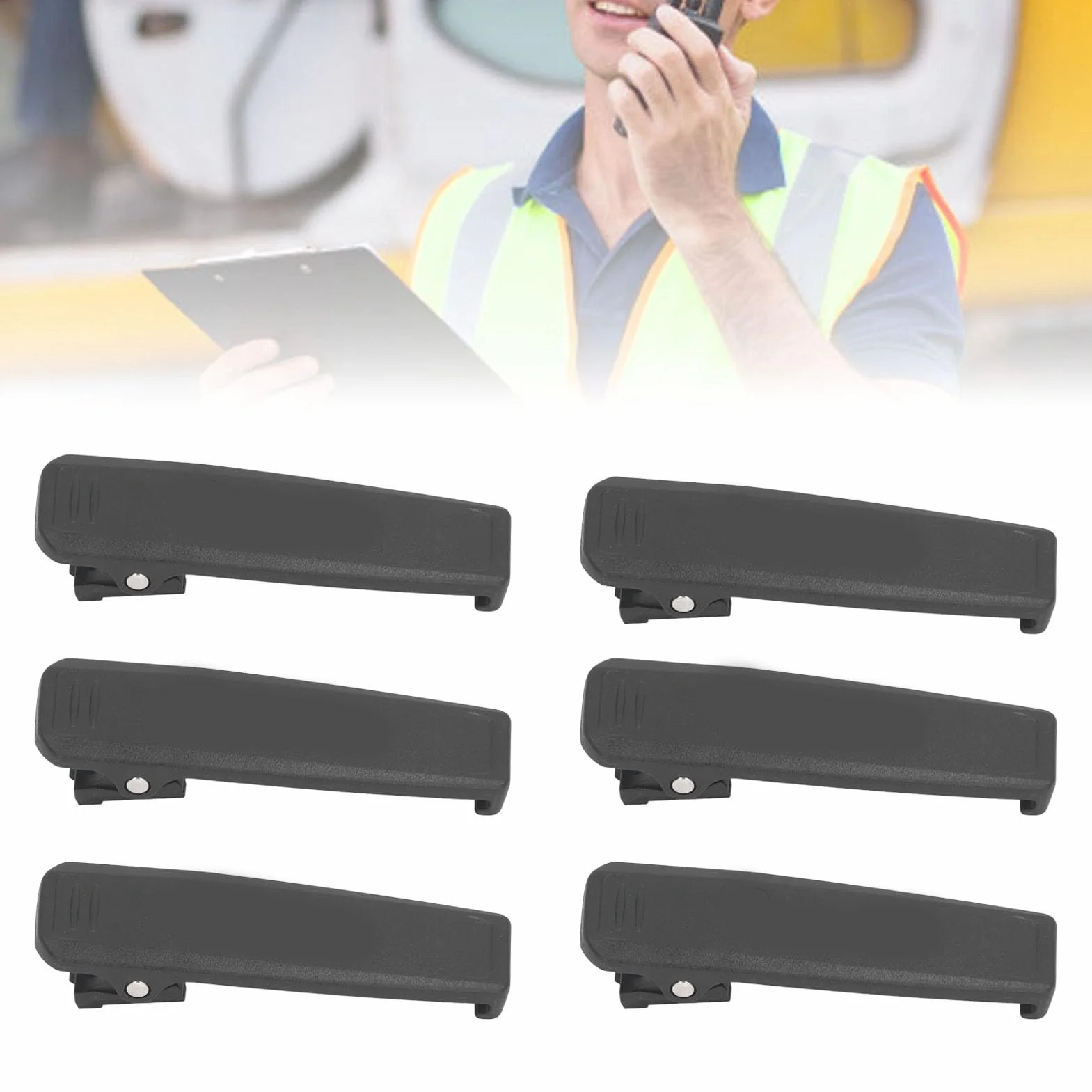 Clip para Cinturón de 6 Piezas, Práctico Clip para Cinturón de Radios Portátiles para Sujetar de Forma Segura, para IC F1000 IC F2000 IC V10MR IC F1000D IC F2000D IC F2000T