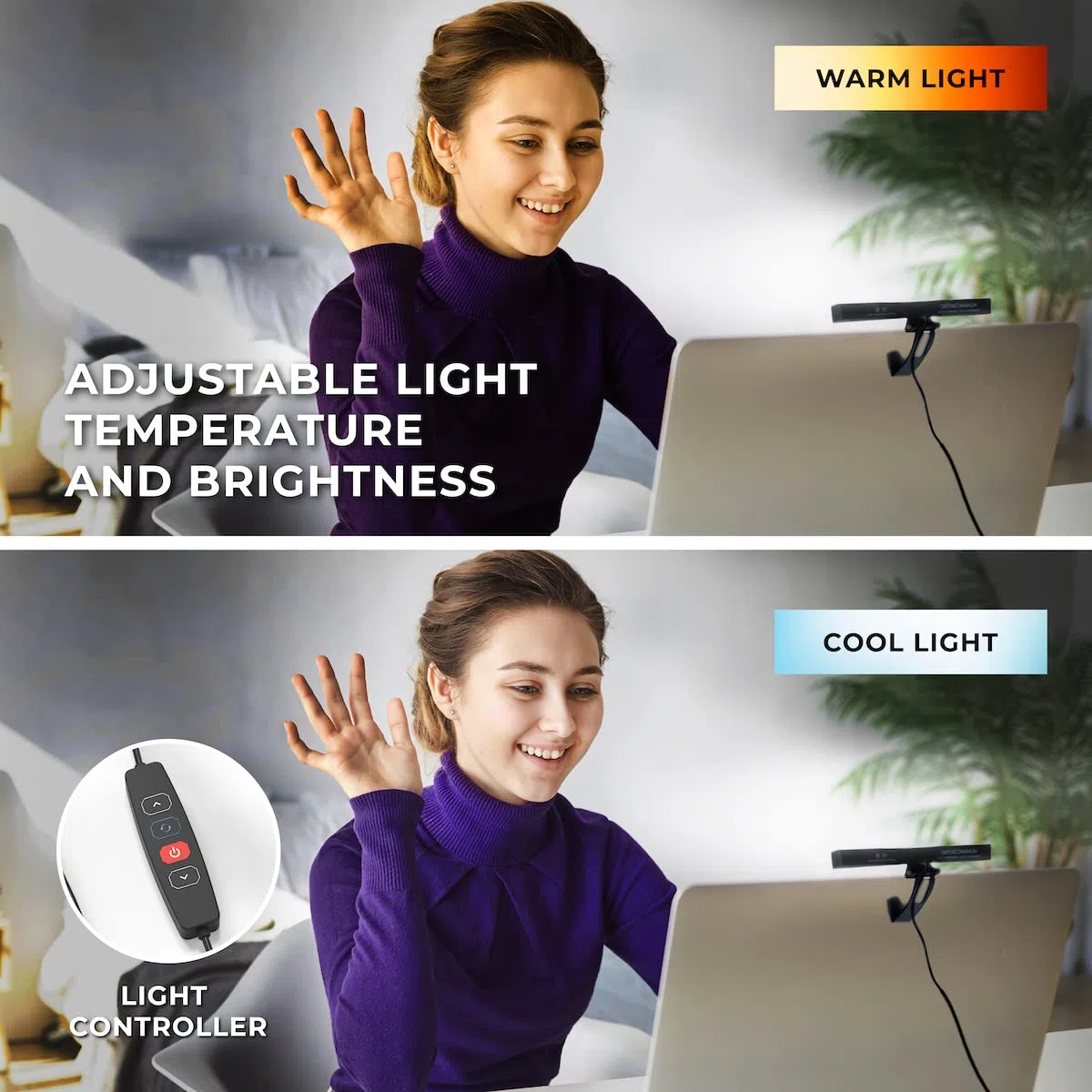 HumanCentric Iluminación de videoconferencia: Solo luz Adicional para transmisión y videoconferencia, para configuración de luz Doble, Triple o cuádruple, Solo el Kit Adicional Requiere un Kit