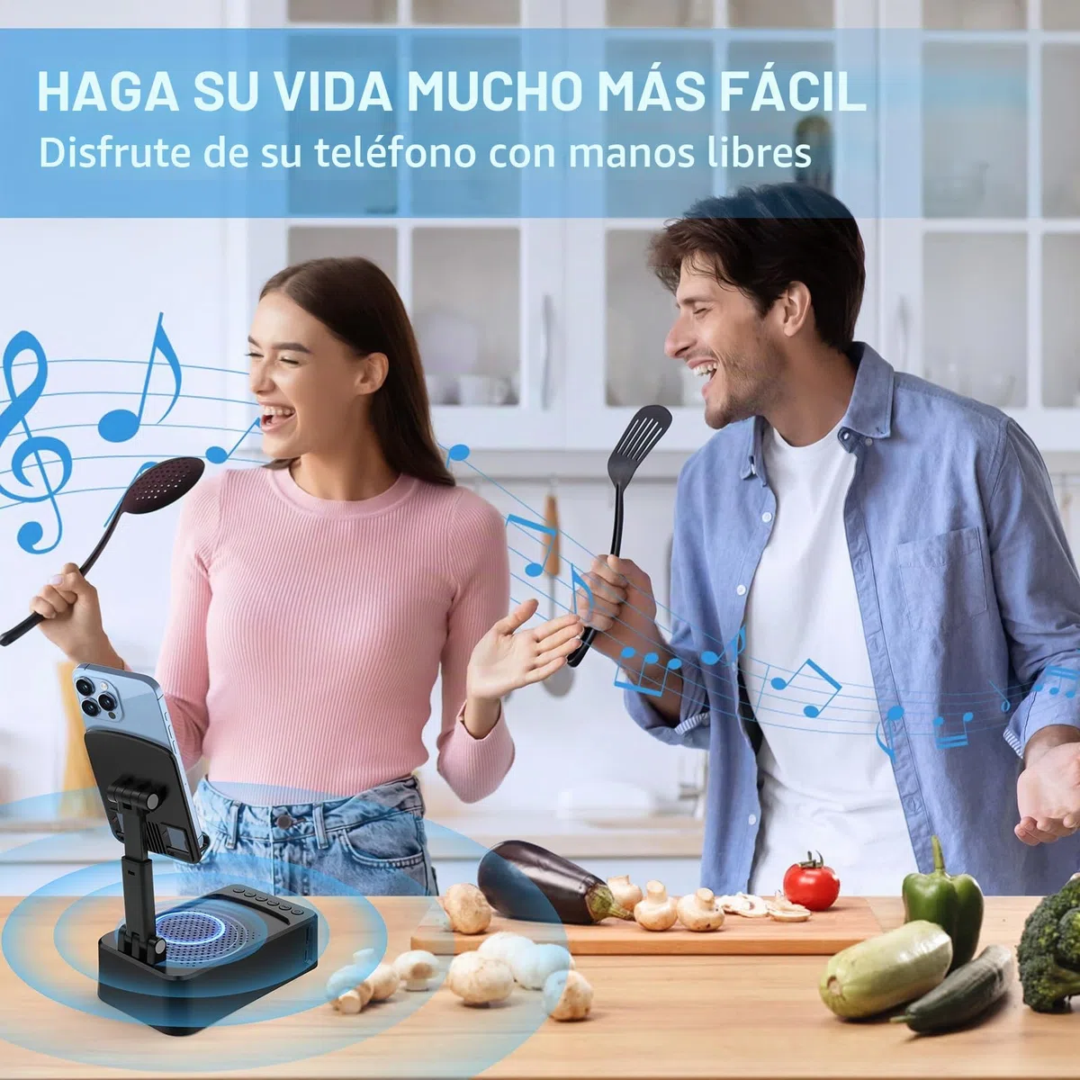 ZOOI Regalos Originales para Hombre, Regalos para Hombre, Altavoz Bluetooth con Soporte para Teléfono, Regalo Padre Original, Regalo Cumpleaños Hombr e, Gadgets Tecnologicos
