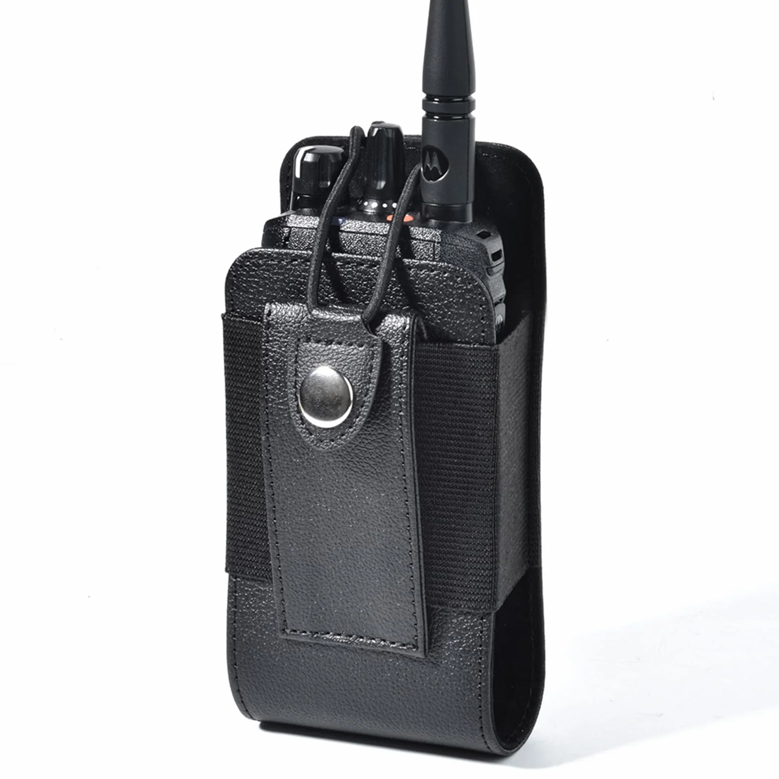 UAYESOK Funda para Walkie Talkie, Bolsa Táctica Cuero para Radio, Molle Radio Holder, Ajustable Militar Multi-Función Compatible con Baofeng Kenwood President Midland Retevis Yaesu Motorola