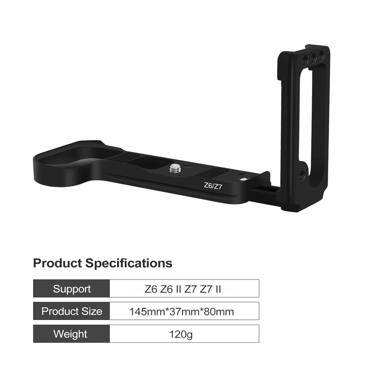 Versión Extendida Z6/Z6 II/Z7/Z7 II Soporte De Soporte De Cámara De Placa L De Liberación Rápida para Nikon /Z6 II/Z7/Z7 II/