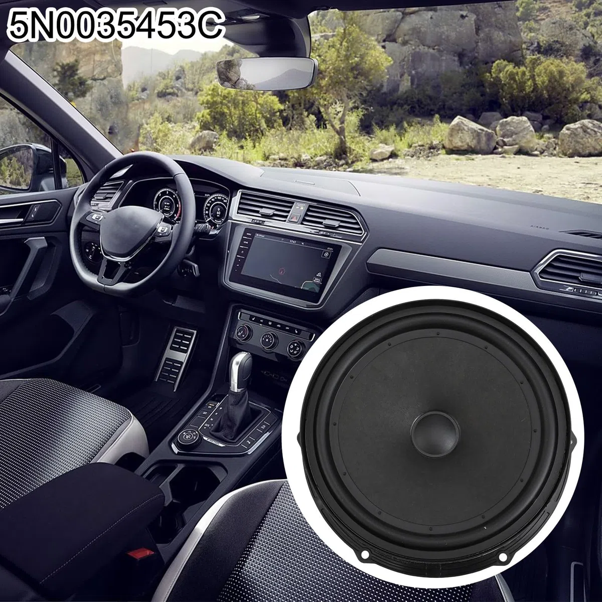 Altavoces delanteros y traseros para Volks-wagen para Tiguan (2009-2019) - Material ABS, 5N0035454B y 5N0035453C (trasero)