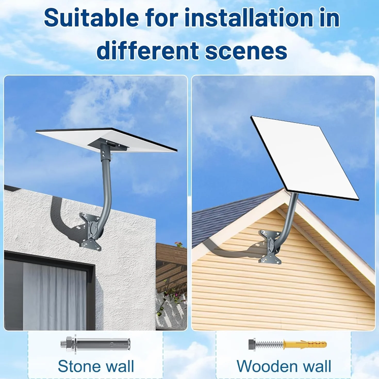 Starlink Gen 3 Mount, Kit de Montaje Ajustable, Compatible con Adaptador de Tubo Estándar Starlink Gen 3/V3, Soporte de Pared Largo para Kit de Internet Satélite