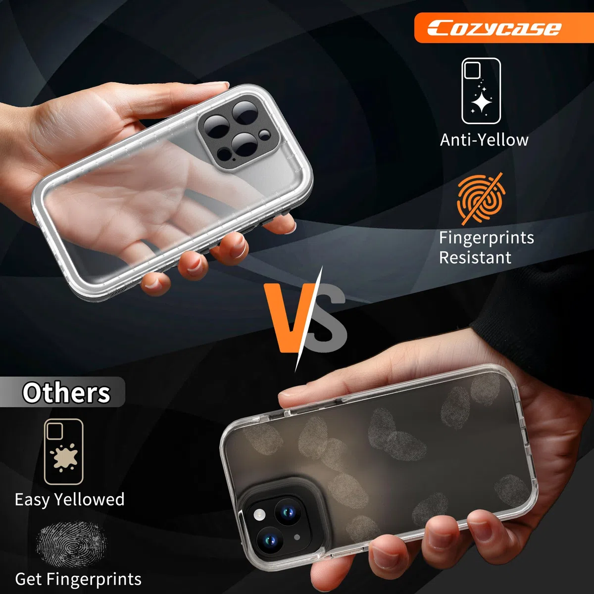 Cozycase Ultra Resistente Funda para iPhone 13 Pro MAX Impermeable Antigolpes Militar Transparente 360 Grados Carcasa 13 ProMax Doble Waterproof Acuatica Sumergible Agua con Protector Camara Pantalla