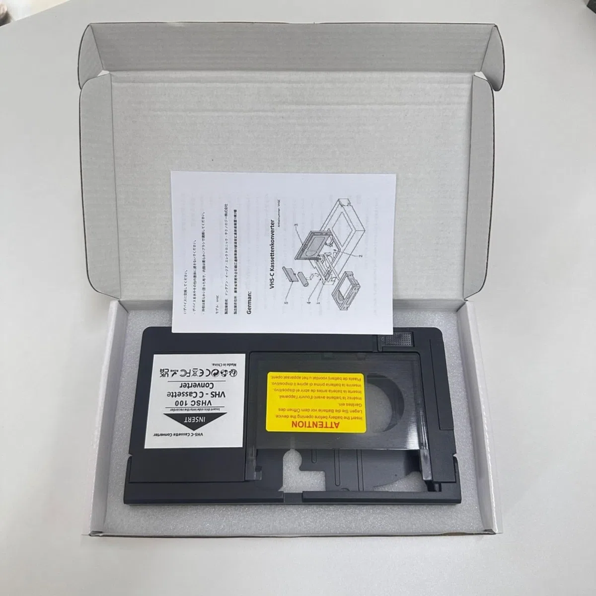Para VHS-C a adaptador VHS, funciona con pilas, convertidor de casete para VHS-C a para grabadora de vídeo VHS, adaptador de conversión compacto para reproducir fácilmente viejas grabaciones de