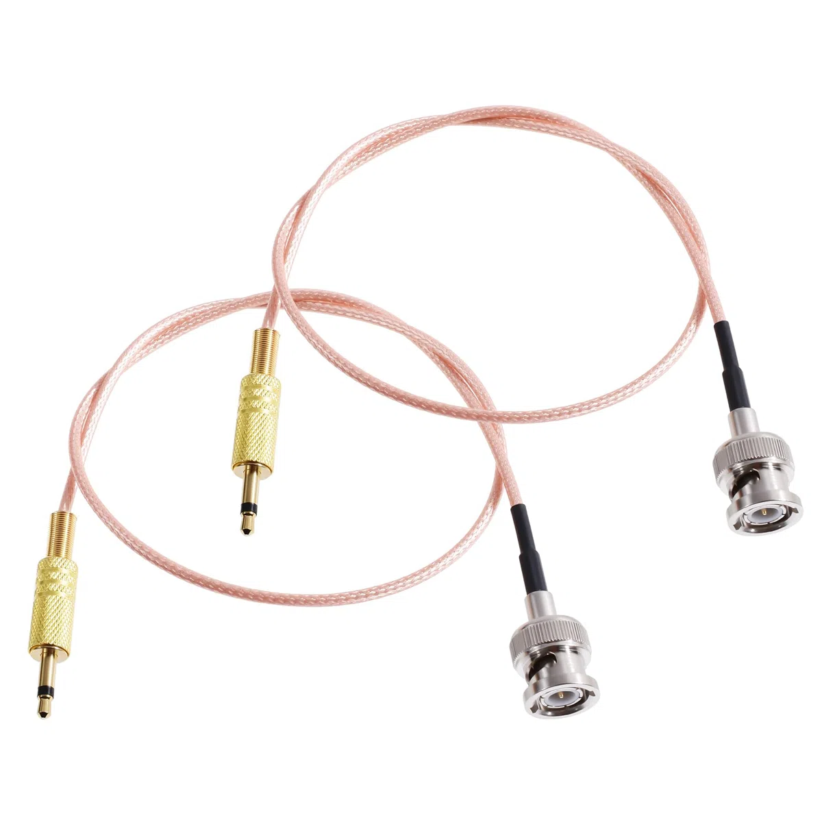 2 cables mono TS macho a BNC macho de 3,5 mm, cable coaxial RG316 de 0,2 m, 50 ohm BNC a 3,5 mm, adaptador TS mono para antenas, radio aficionada