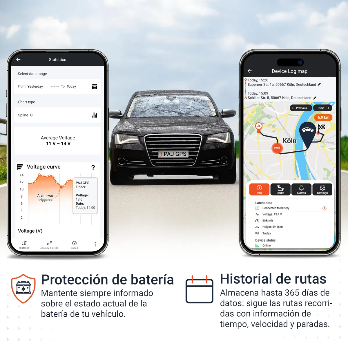 PAJ OBD Finder 4G 2.0 - Localizador GPS para Coche, Furgonetas y Otros Vehículos - Conexión a Interfaz OBD - Seguimiento en Tiempo Real, Área de Seguridad, Historial de Rutas y Alarmas Antirrobo