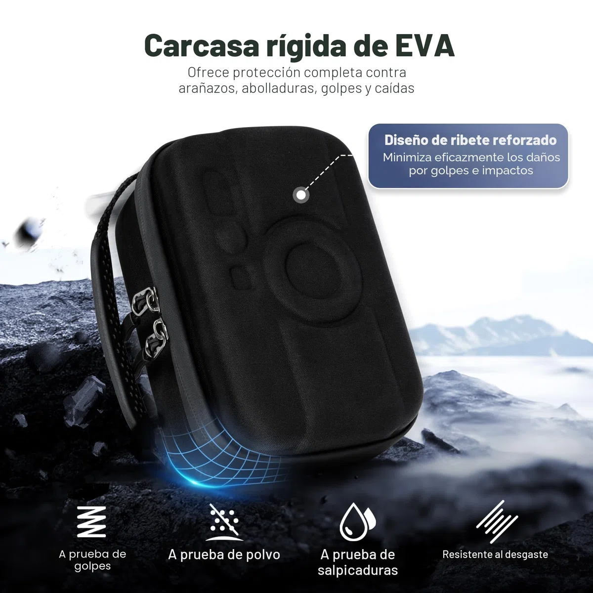 JJC Estuche Rígido para Cámara Viaje para Fuji. Insta. Mini EVO LiPlay X100VI X100V Lei. SOFORT 2 Koda. Mini Shot 2 Retro para Can. V10 G7XII G1XIII para Pana. Lumix L10 S9+S-R26 Lens D100G, Negro