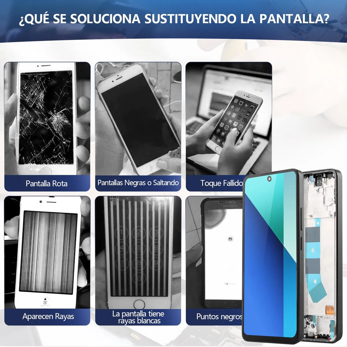 RongZy Pantalla para Xiaomi Redmi Note 13 4G 23124RA7EO LCD Reemplazo de Pantalla LCD para Xiaomi Redmi Note 13 4G LCD Digitizer Pantalla táctil Montaje Reemplazo con Herramientas (Negro con Marco)