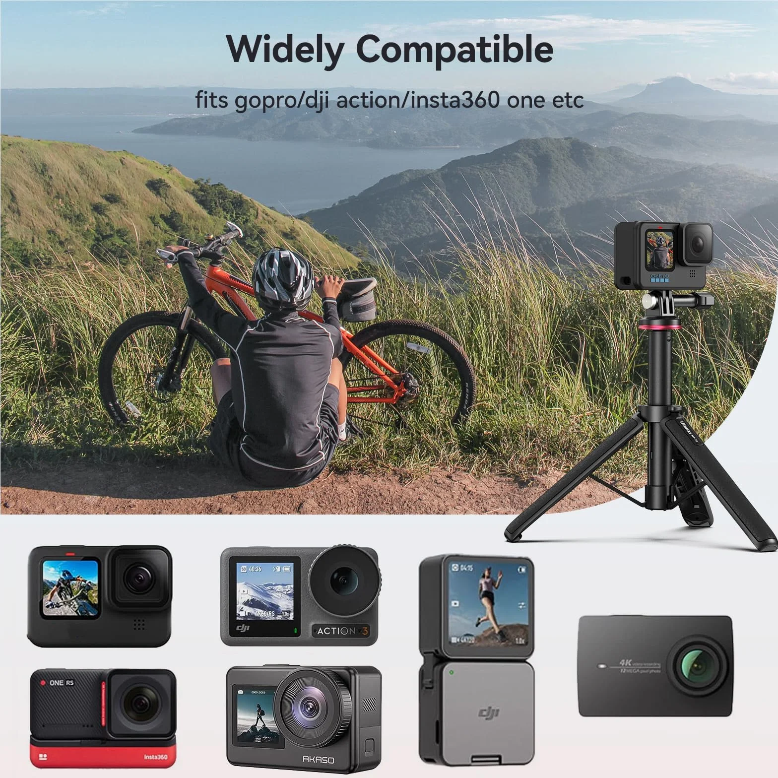 ULANZI MT-72 Mini Trípode Portátil de Viaje Con Varilla de Extensión de 4 Piezas, Mini Selfie Stick Para dji Osmo Cámara de Acción