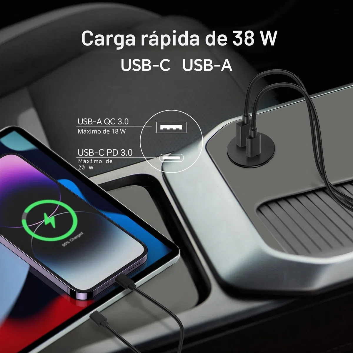 Aluminio Toma USB 12V Camper Cargador, Doble Puerto PD3.0 USB-C y QC3.0 USB-A Enchufe Carga Rápida, para Coche Autocaravana Barco Camión Caravana(2PCS)