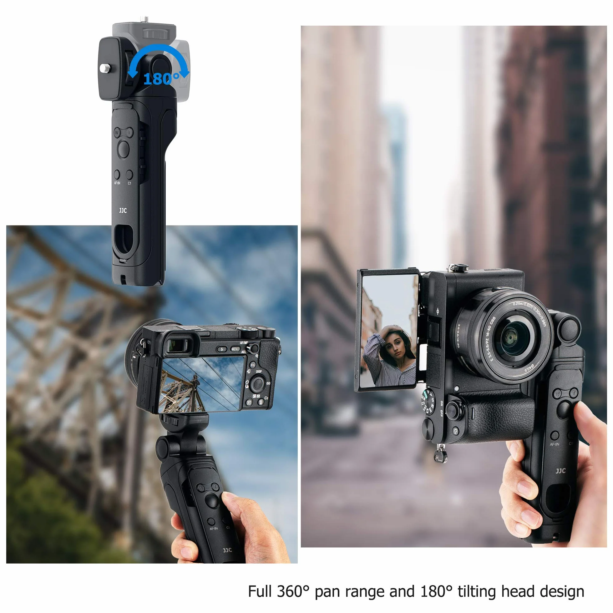 JJC Agarre de Disparo con Mando a Distancia inalámbrico Desmontable reemplazar Sony GP-VPT2BT Handgrip para Sony A1 II ZV-E10 ZV-1 ZV-1F a9 III A9II A7C A7SIII A7R III IV V a6600 a6400 RX100VII