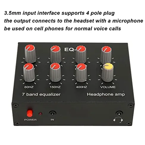 Ecualizador de Sonido de 7 Bandas, Entrada de Salida Ajuste de Graves Altos de 12 DB, Ecualizador Digital de Dos Canales, Interfaz de 3,5 Mm, para Grabación, Transmisión, Podcasting