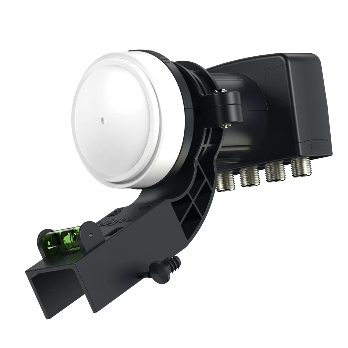 Interruptor cuádruple VK4L 4K HD de 4 Salidas LNB y Color Negro