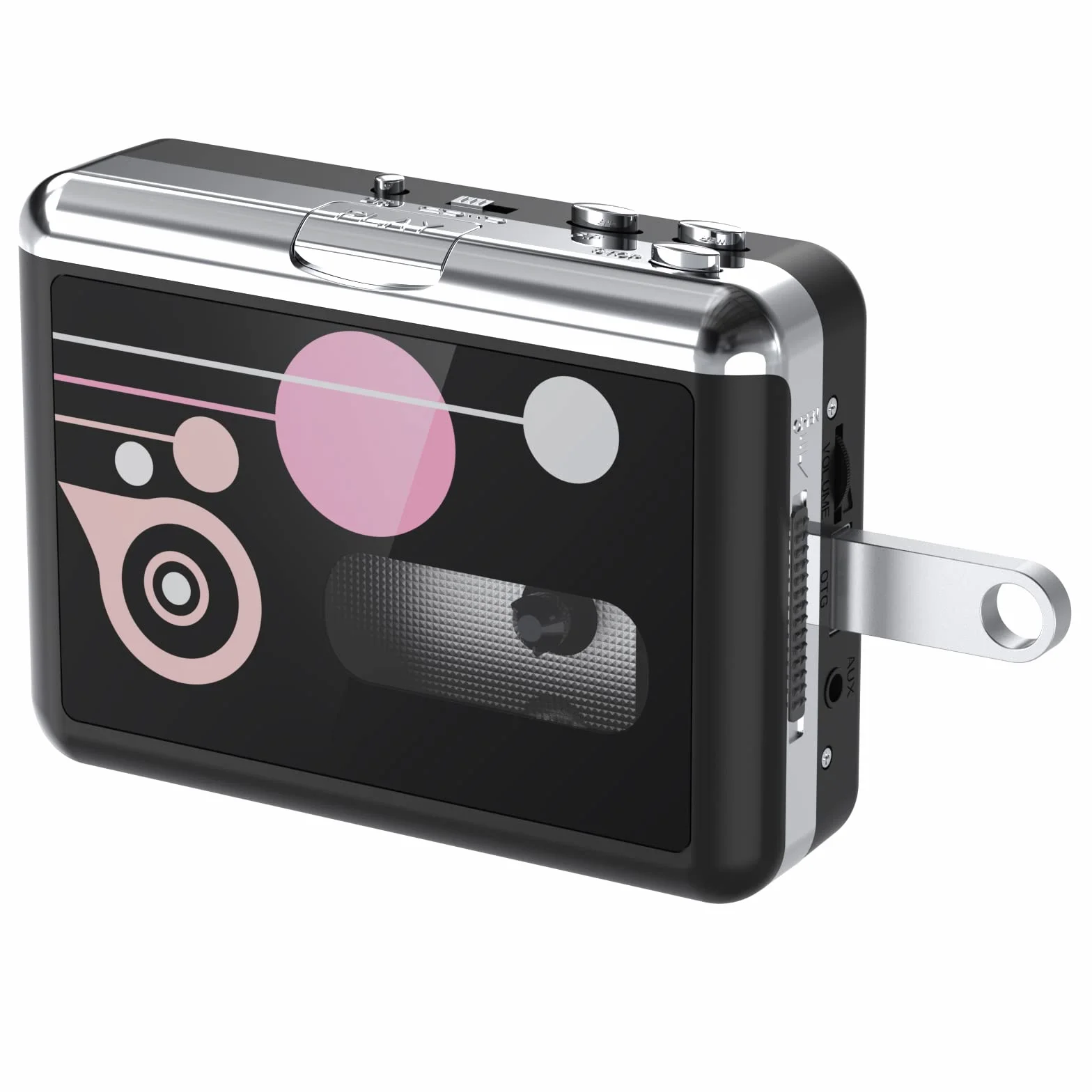 Reproductor de casete USB, convertidor de cinta a MP3, reproductor de música de casete portátil, convertidor de casete a MP3, con auriculares, no requiere PC, BR608