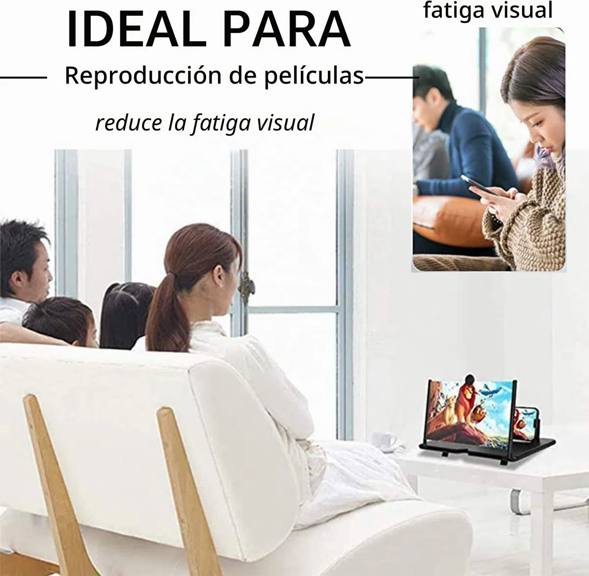 Amplificador de Pantalla para Movil, 14 Pulgadas HD Lupa para Móvil, 3D Pantalla Aumento movil para Ver Películas y Videos, Lupa Pantalla Plegable para Todos los Smartphones