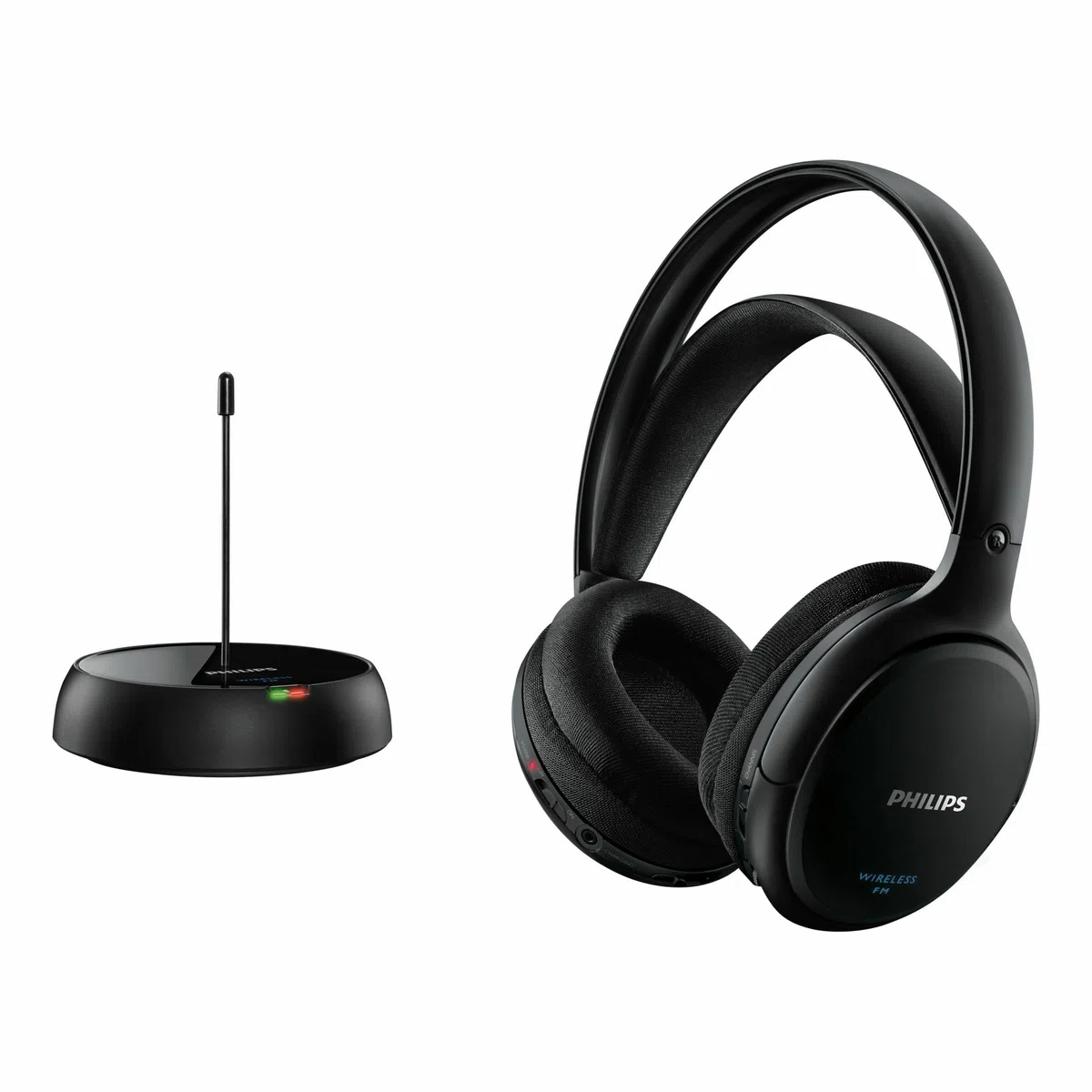 Philips SHC5200 Auriculares TV Inalámbricos, Supraaurales HiFi (Altavoz 32 mm, Transmisión Inalámbrica por FM, Banda Interior Auto-Ajustable, Completamente Recargable) Negro