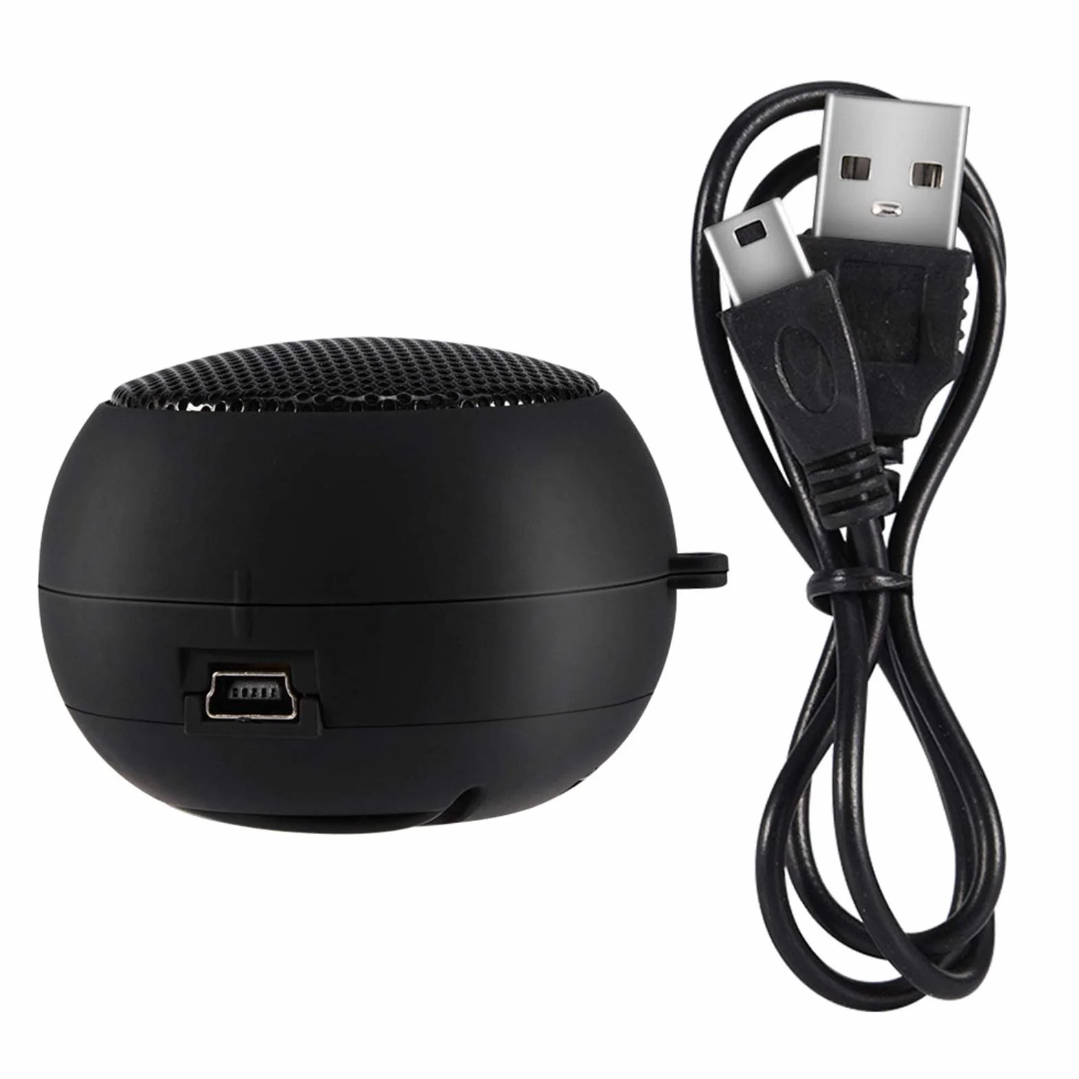 Mini Altavoz Porttil con Interfaz de Audio AUX de 3 altoparlante con Jack 5 Mm, Batera Recargable Incorporada, Diseo de Orificio Central, Equipado con Cable de Tragbare Line-In-Lautsprecher