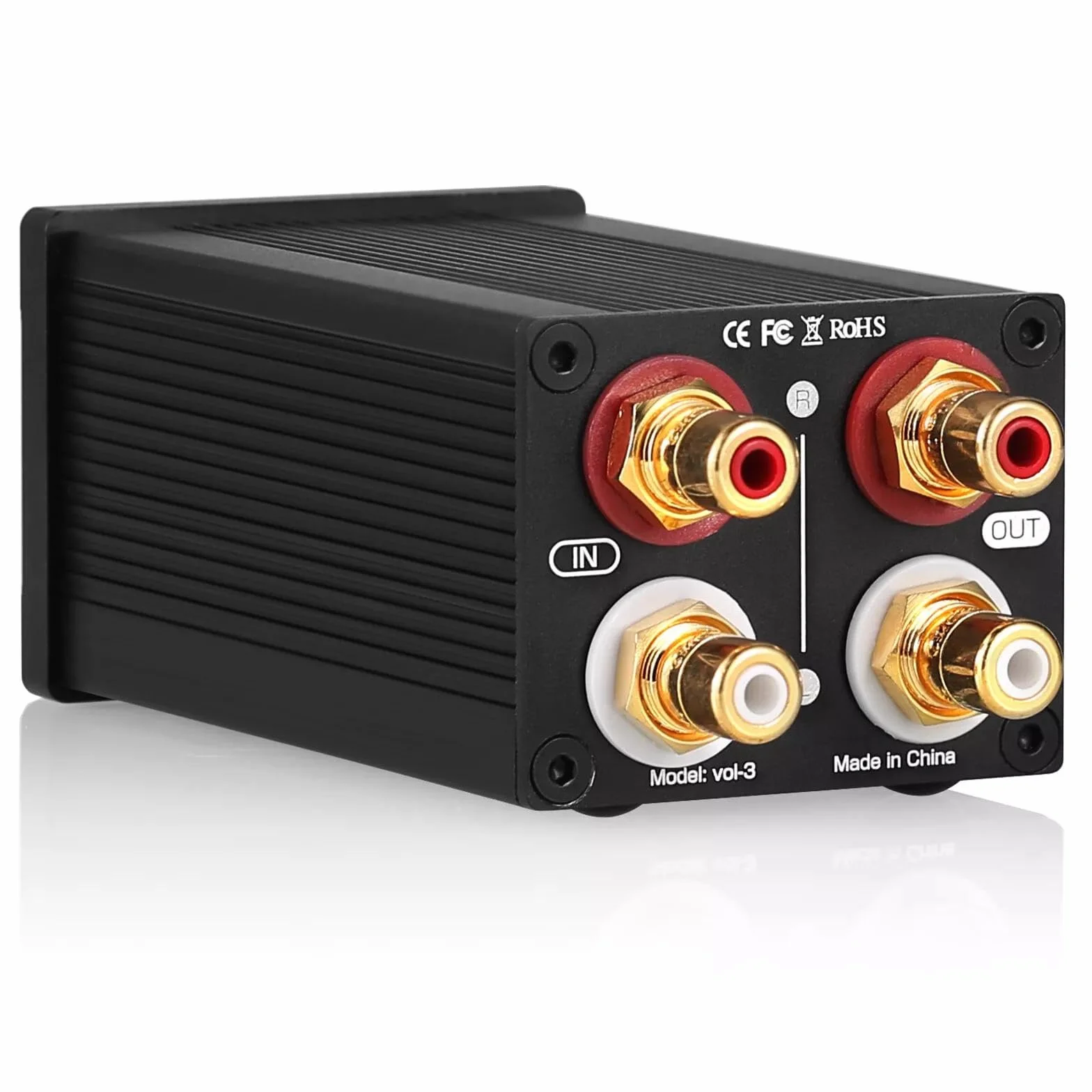 Nobsound Controlador de Volumen Preamplificador Pasivo ALPS RCA HiFi Negro