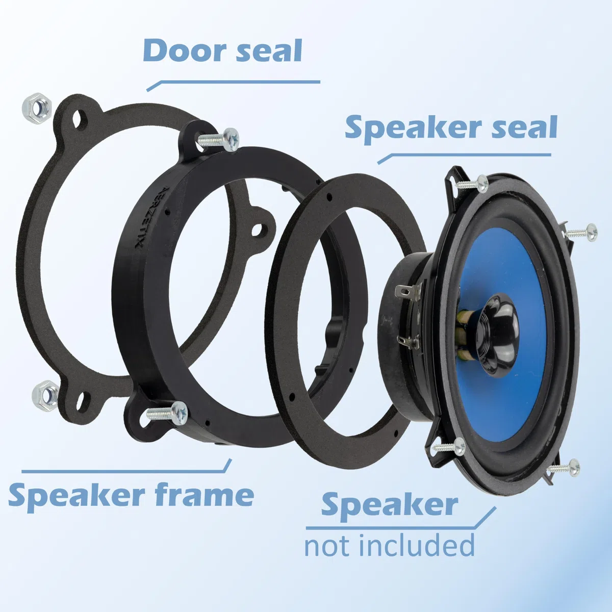 AERZETIX - Kit de 2 adaptadores/Soportes Altavoces Ø130 mm | Compatible con Renault Wind E4M (Puertas Delanteras), Mégane III, Dacia Logan Sandero (Delantero y Trasero), Sandero II (Trasero)