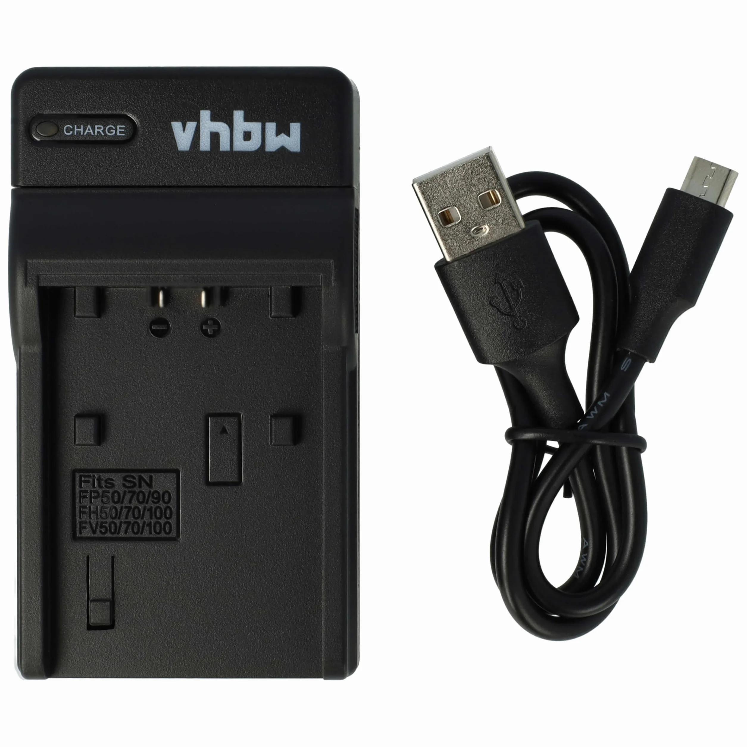 vhbw Cargador de batería USB Compatible con Sony Handycam DCR-HC3, DCR-HC30, DCR-HC30E, DCR-HC32, DCR-HC32E, DCR-HC35, DCR-HC35E