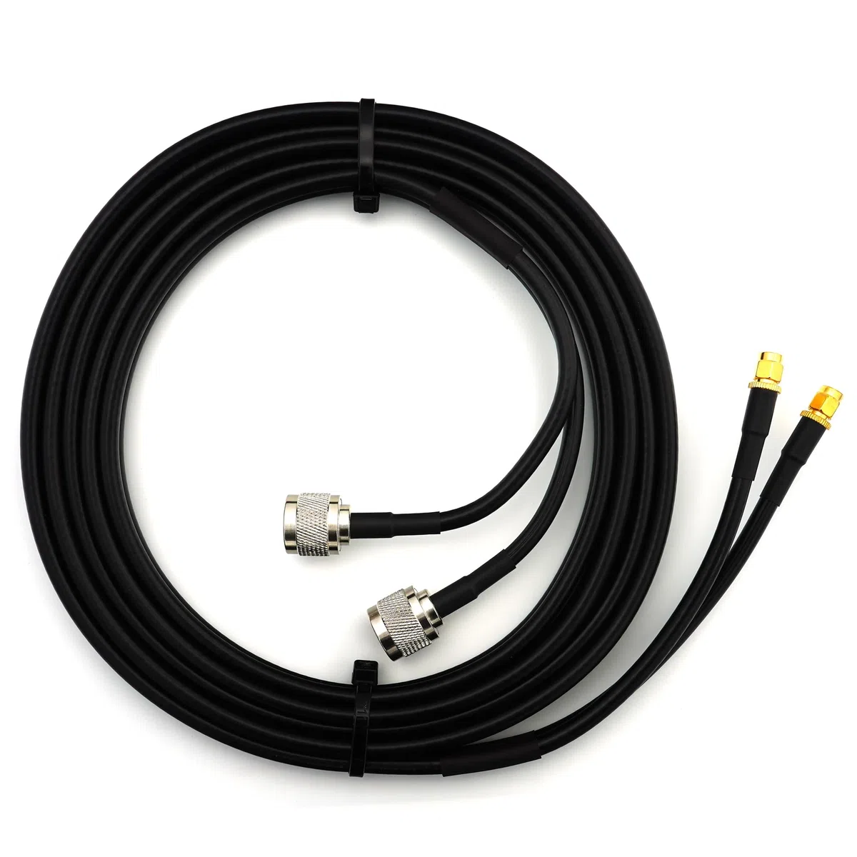 SMA Macho a N Macho 1m cable coaxial doble — SMA N Male cabl gemelo para GSM LTE router 4G 5G 6G antena repetidor WIFI exterior amplificador WIFI GPS — extensión HF-240 (LMR 240 equivalente)