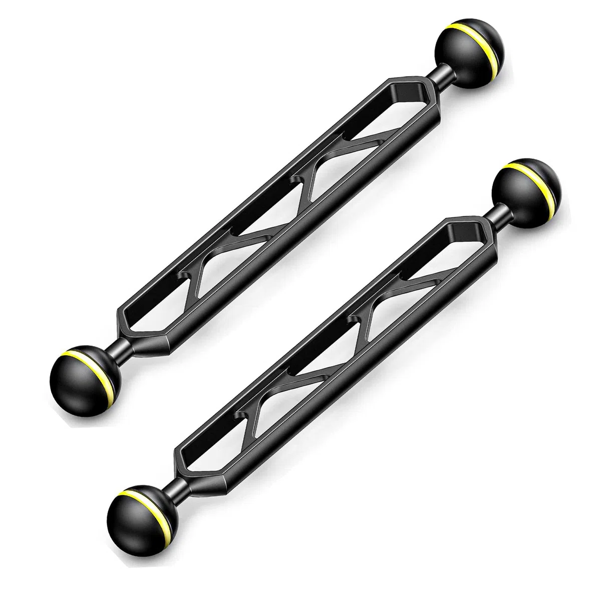 Sea frogs 2 brazos esféricos de aluminio de doble bola de con cabezas de 1 pulgada para conectar luces estroboscópicas o de vídeo a la carcasa subacuática de la cámara (2 brazos 8 pulgadas (20,32 cm))