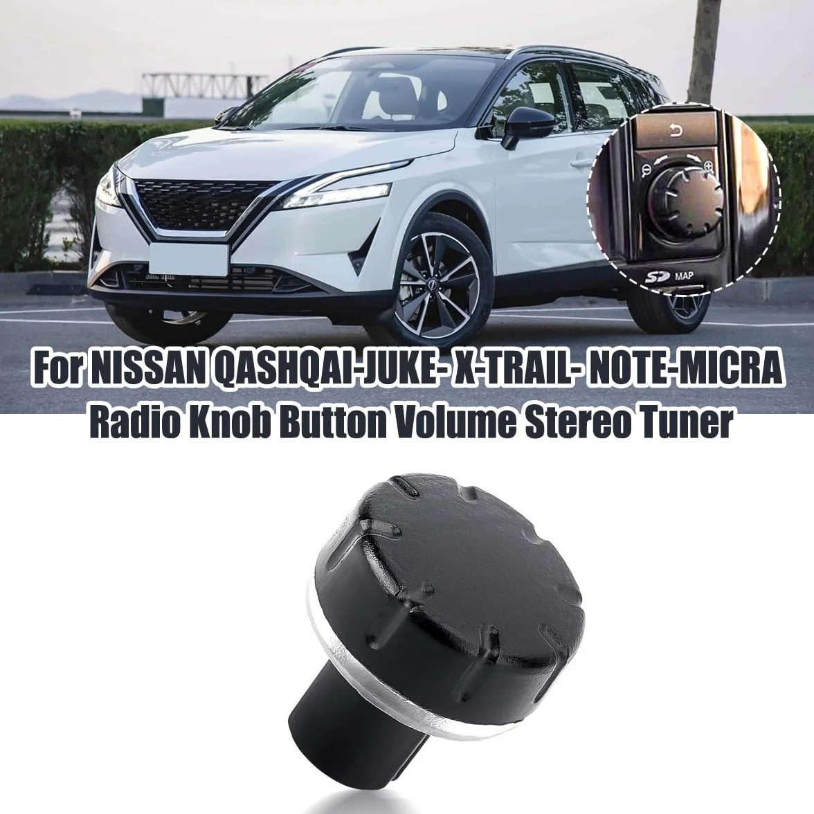 Botón de botón de radio sintonizador estéreo para Nissan Qashqai-juke X-TRAIL-NOTE-MICRA