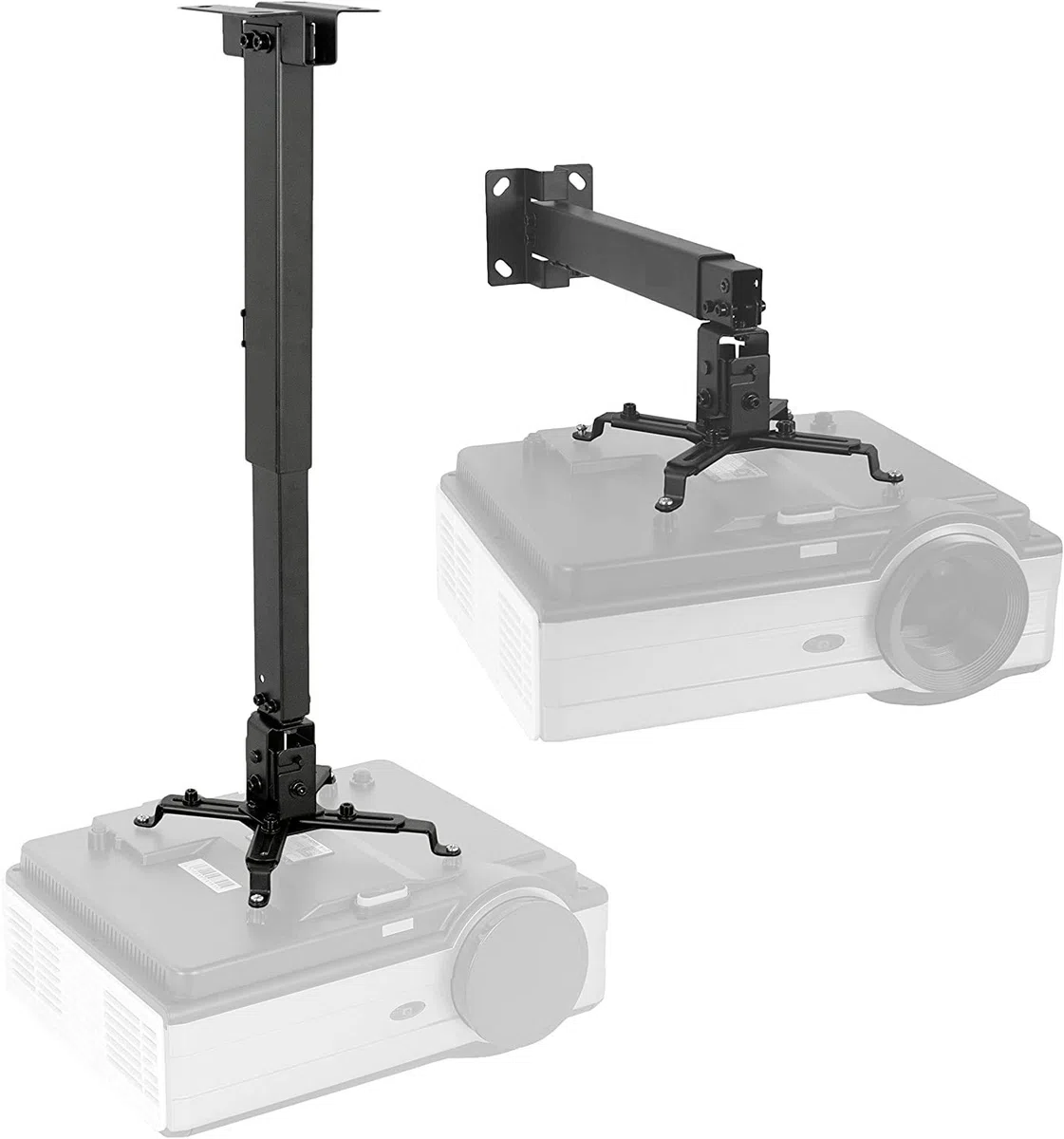 BuFan - Soporte de techo para proyector, soporte abovedado universal, con brazo de extensión ajustable a 68 cm, para proyector LCD DLP