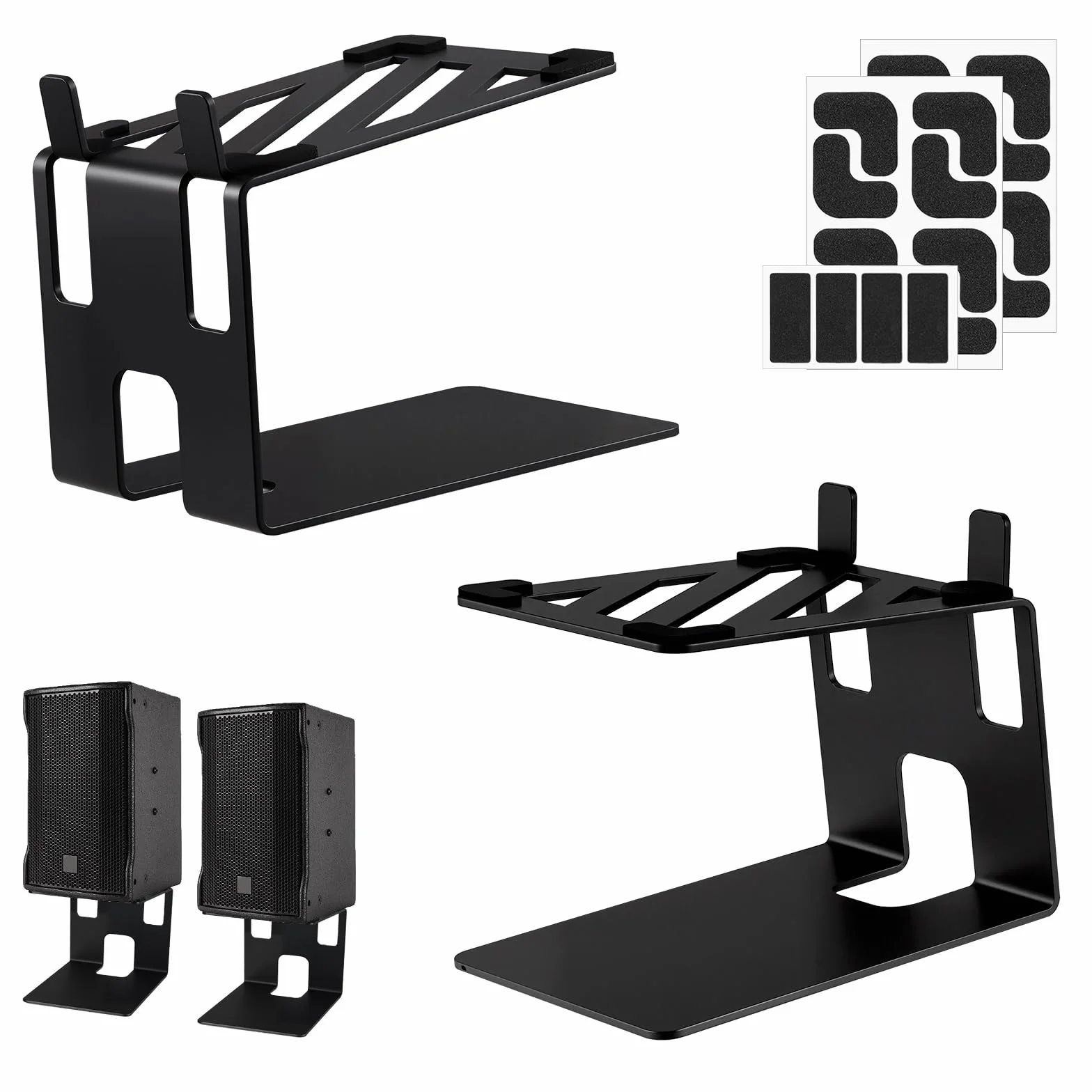 2 Piezas Soportes para Altavoces de Escritorio, Soportes de Altavoz de Escritorio, Capacidad de Carga 20kg por Soporte de Monitor de Estudio con Almohadillas Antivibración, Inclinación 5°(A)