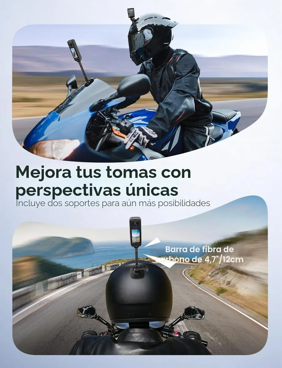 Montura Flexible Adhesiva Compatible con Montura para Casco Insta360 X5 X4 X3 Ace Pro Base Cámara Acción para GoPro Hero Kit Base para dji Osmo Action y Accesorios para Cámaras de Aventura