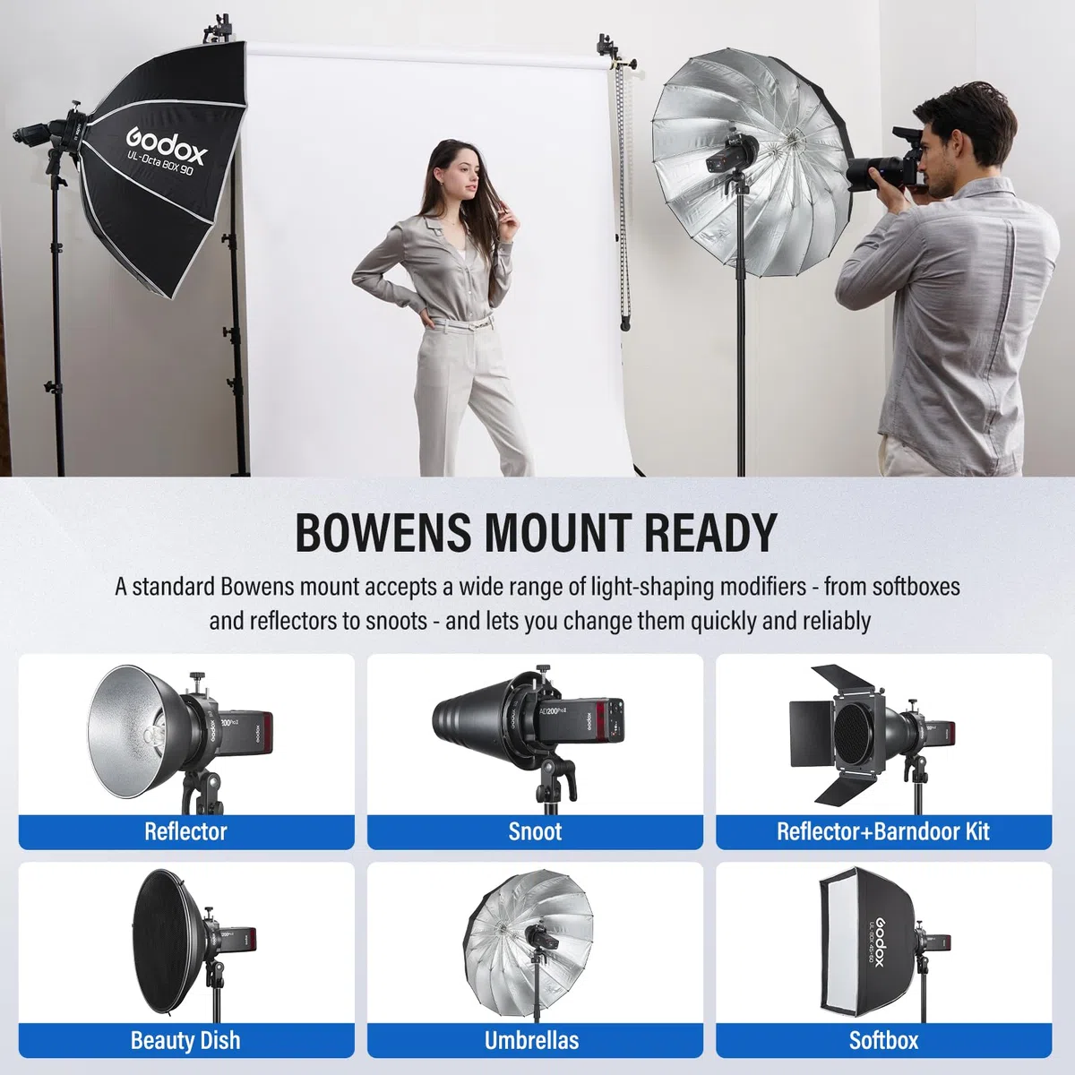 Godox S3 Speedlite soporte, tipo S soporte para flash