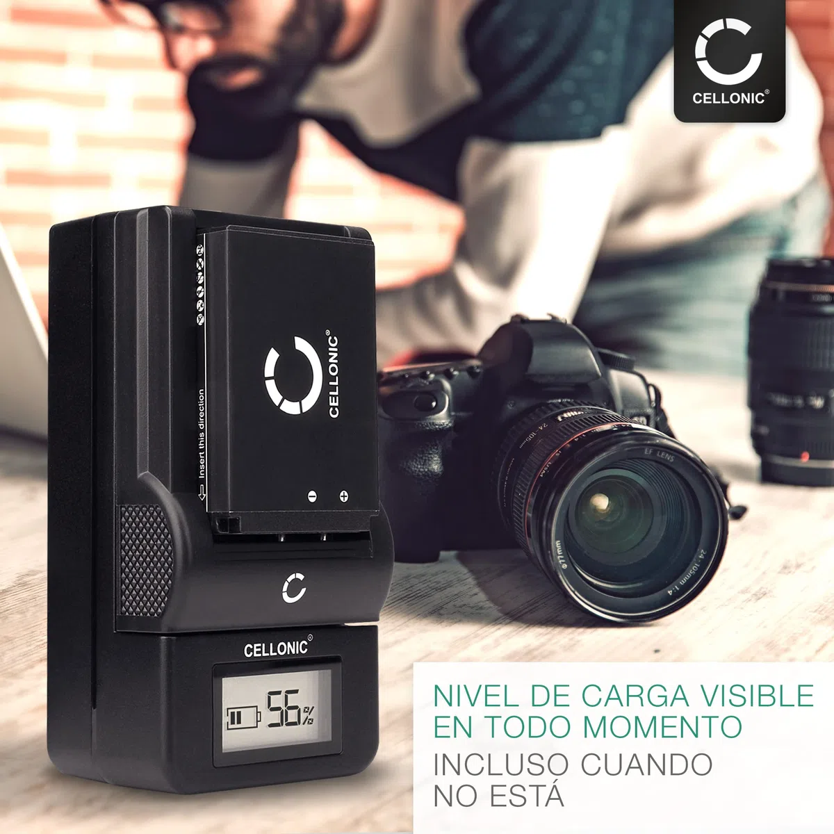 CELLONIC Cargador MH-27-29 Compatible con, Alimentación para Batería EN-EL20 -EL20a, Alimentador con Pantalla LED, Cable Carga rápida