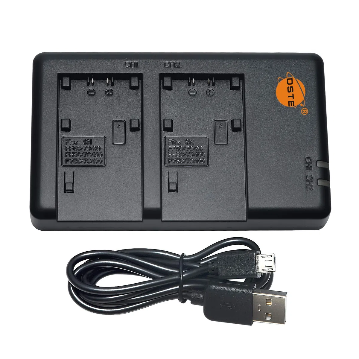 DSTE NP-FP50 - Batería recargable de repuesto y cargador dual compatible con cámaras Sony NP-FP30, DCR-30, DVD103, DVD105, DVD202E, DVD203, DVD205, DVD304E, DVD305, etc