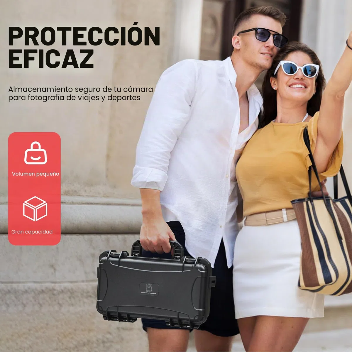 STARTRC Photo Estuche Rígido Impermeable para dji Osmo 360, Maletín de Transporte con Doble Capa y Correa, Caja Protectora Antigolpes para Cámara y Accesorios (Solo Estuche)
