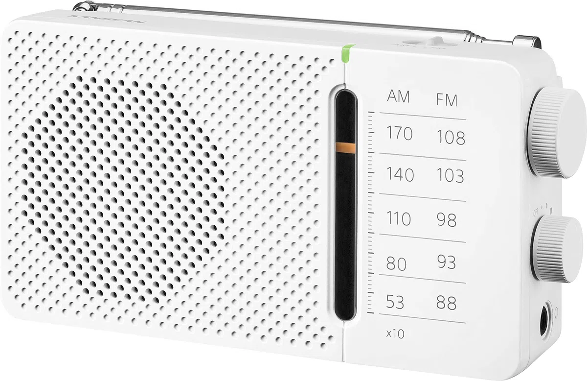 Sangean A500455 SR-36 Blanco Radio FM/Am Altavoz Integrado Antena TELESCÓPICA Salida Auriculares