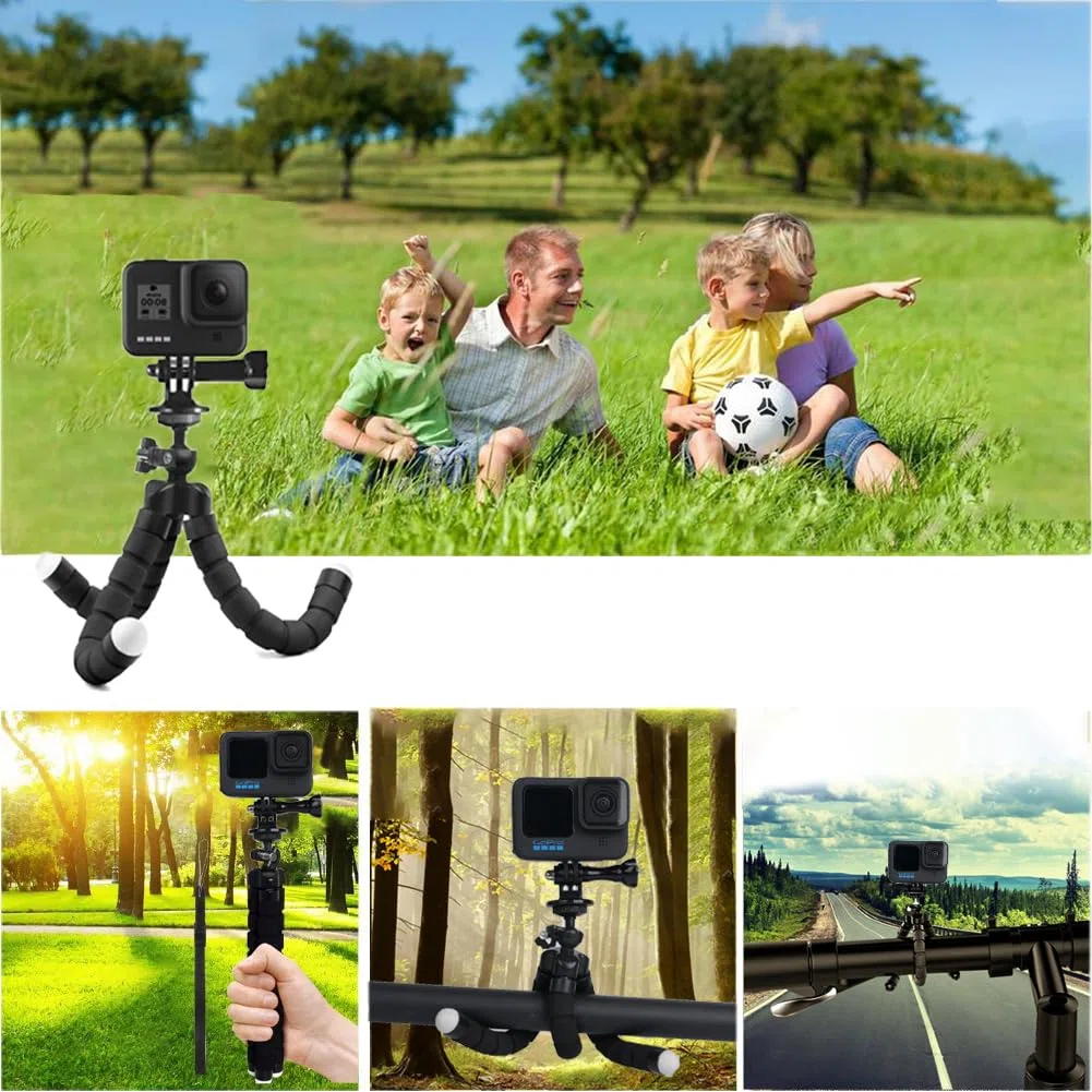 13 en 1 Accesorios para Gopro, Kit Accesorios para Action CAM Compatible con GoPro Hero 13 12 11 10 9 8 MAX 7 6 5 4 Black SJ4000 y Otras cámaras Deportivas