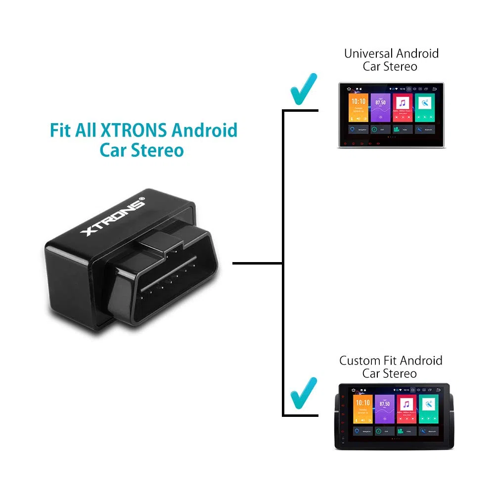 XTRONS - Herramienta Escáner Auto Diagnóstico de Coche Bluetooth OBD2 V2.2 Android OBDII Torque Especial para Xtrons TR100 TE103AP TE706PL
