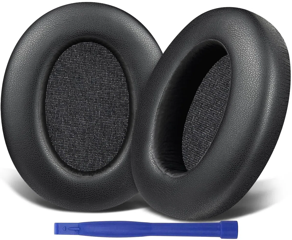 SOULWIT - Almohadillas de Repuesto para Sony WH-XB910 XB910N con cancelación de Ruido de Graves Extra, para Sony WHXB910N, Almohadillas para Orejas con Cuero Proteica más Suave, (Negro)