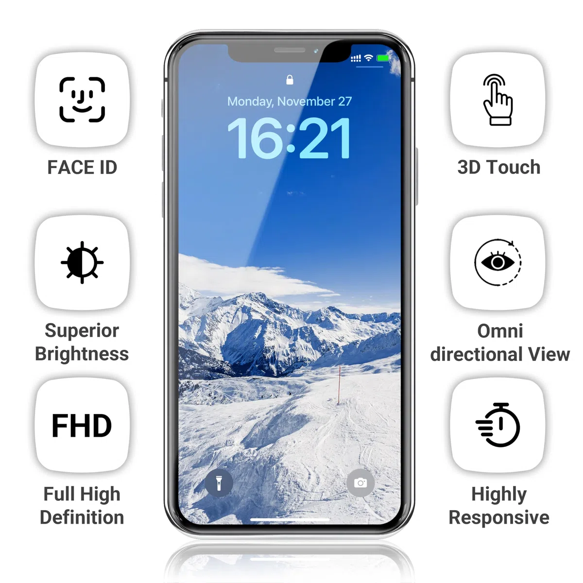 Pantalla LCD para iPhone 11 Reemplazo Negro, 6,1 Pulgadas 3D Táctil Display y Digitalizador con Herramientas de Reparación, Sello Impermeable y Vidrio Templado