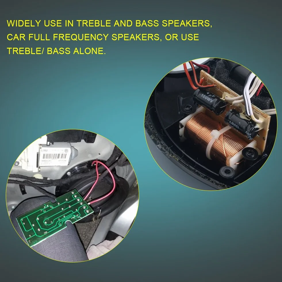 Socobeta Divisor de frecuencia de 2 Piezas 2 vías 2 Unidades Hi-Fi Audio Filtro Cruzado de Audio Altavoz Distribuidor de frecuencia Módulo de Bricolaje