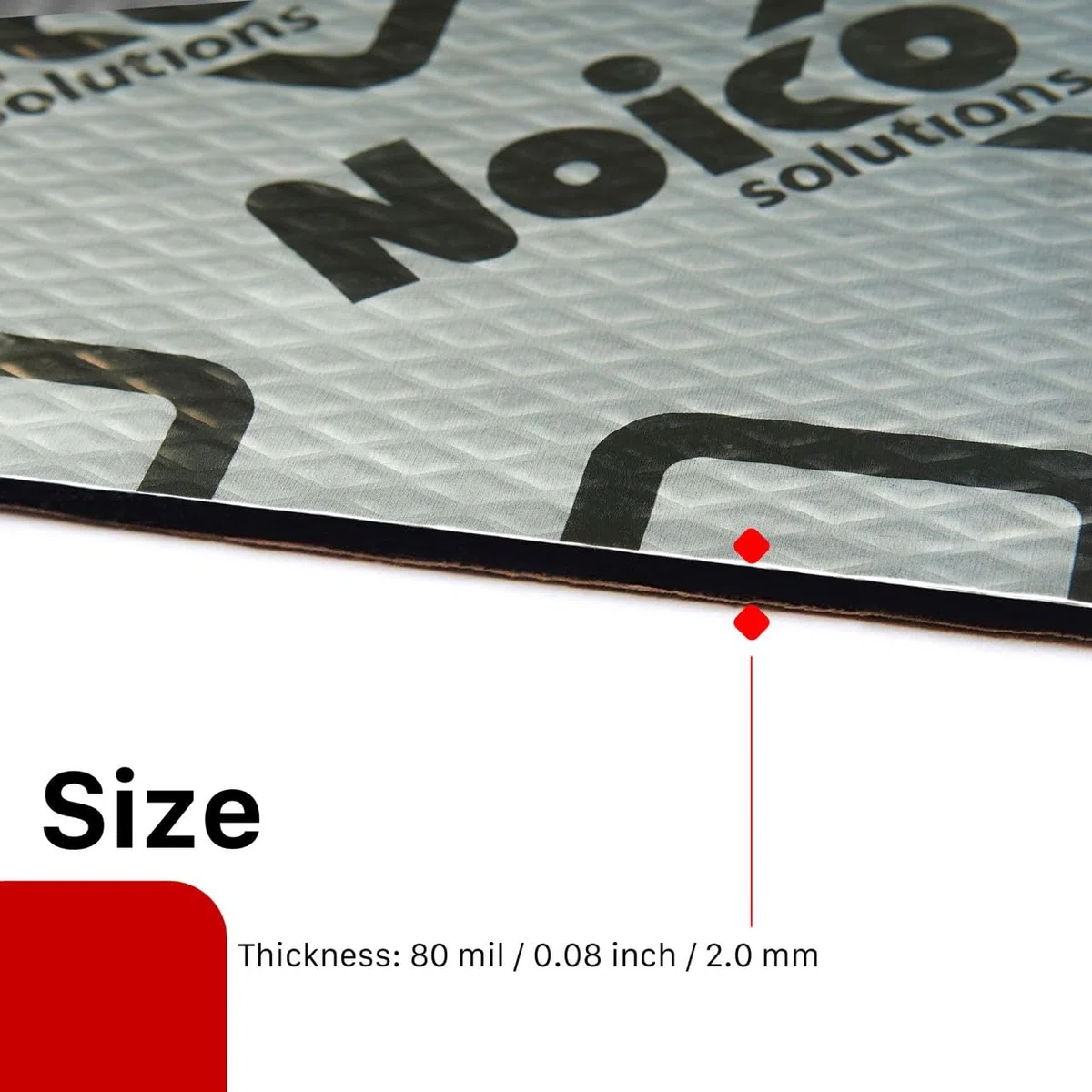 Placas insonorizantes Noico para automóviles, de 2 mm de grosor y 0,95 m2 de superficie, Aislamiento acústico de caucho butilo para coches, Aislamiento y amortiguamiento de ruidos