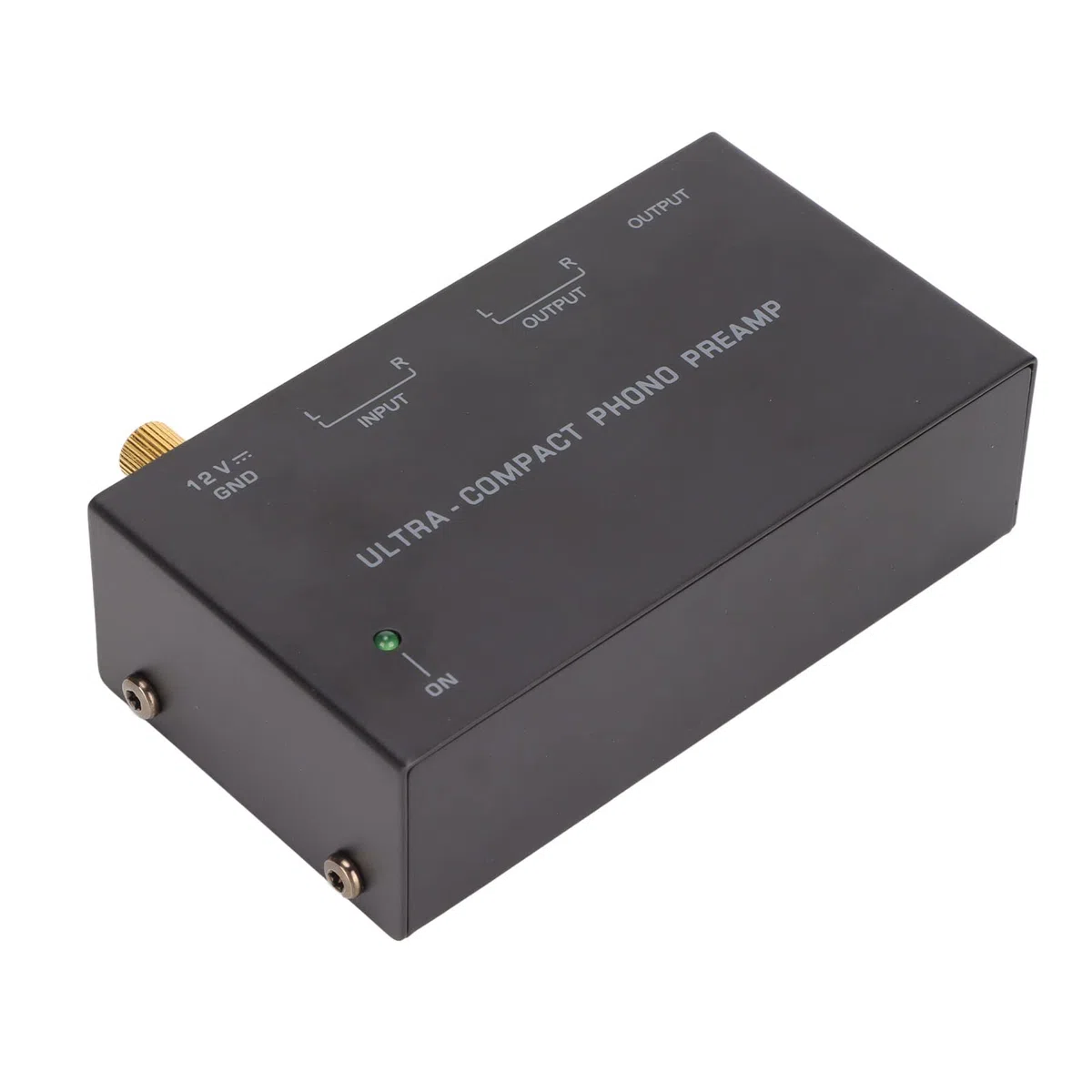 Preamplificador de Tocadiscos Phono con Adaptador de Corriente de 12 V CC y Ganancia Dual, Operación de bajo Ruido, Alta Sensibilidad para Tocadiscos, Plug and Play (Enchufe de