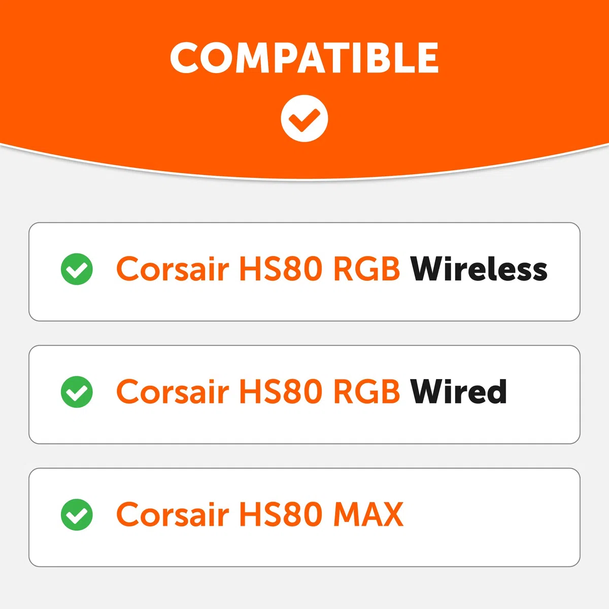 WC Freeze HS80 - Almohadillas de Gel refrigerante para Corsair HS80 RGB inalámbrico, con Cable y HS80 MAX de Wicked Cushions - Eleve la Comodidad, el Grosor y el Aislamiento del Sonido | Black