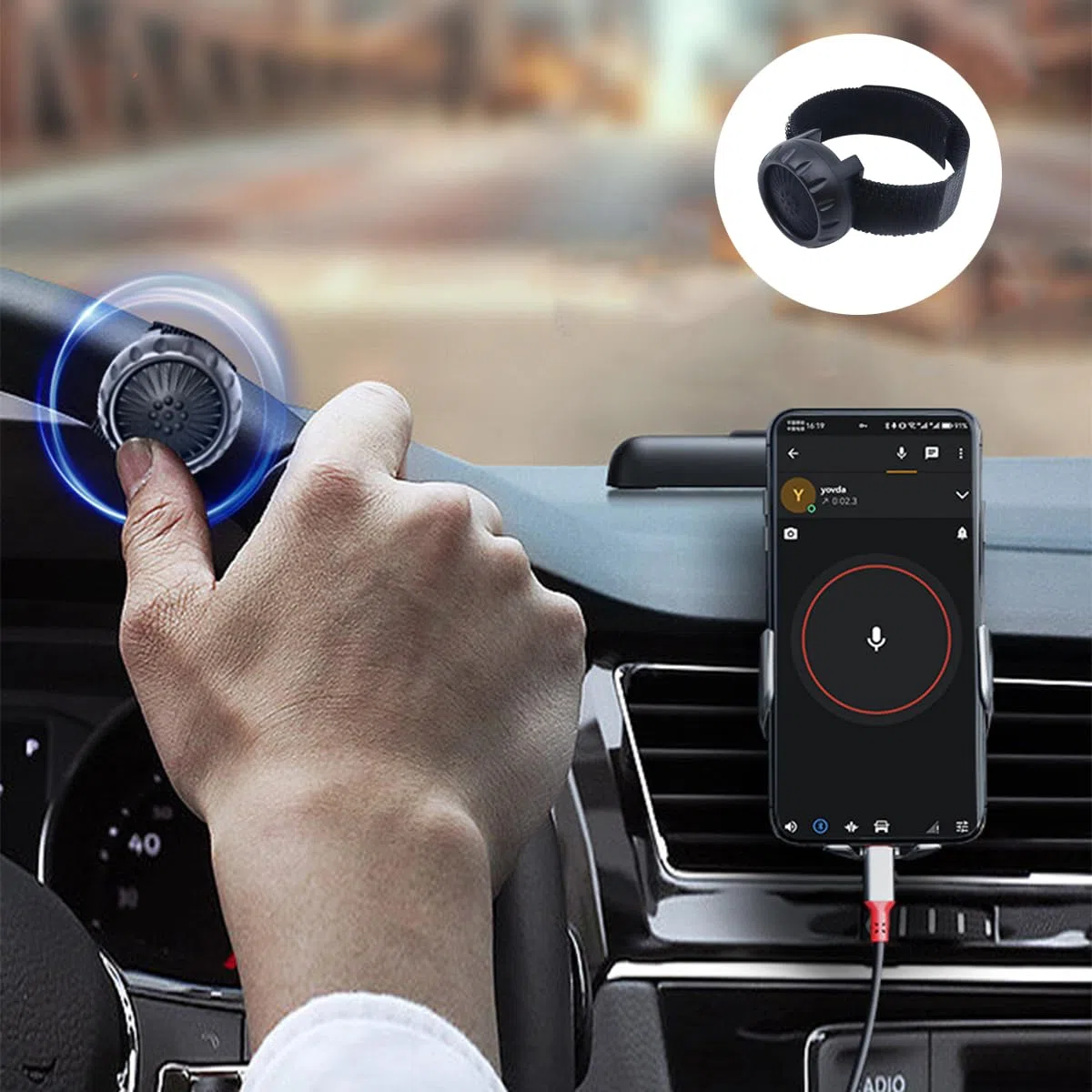 Botón PTT inalámbrico Bluetooth 5.0 PTT interruptor funciona con la aplicación Zello IP67 resistente al agua compatible con iOS 8.0 / Android 4.0