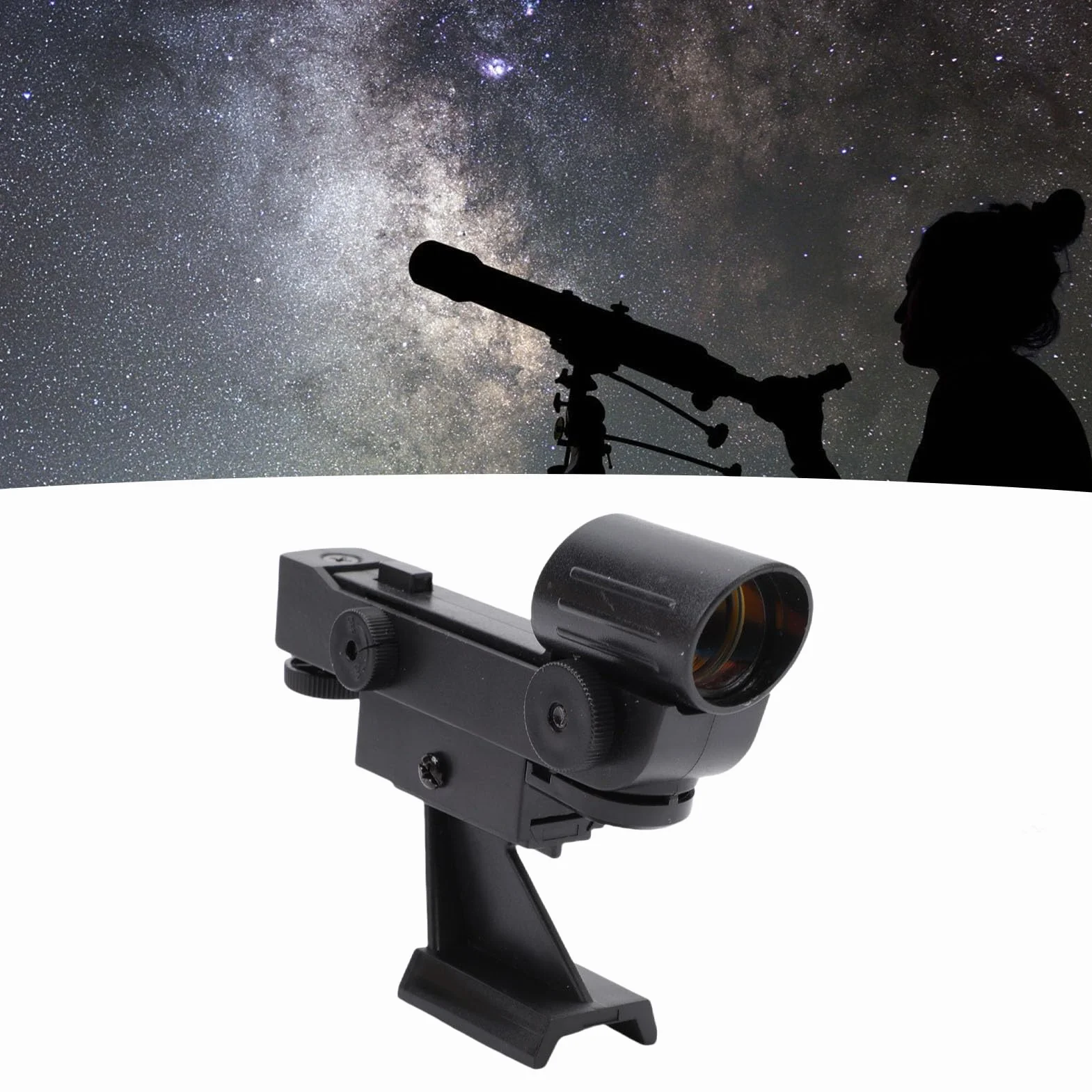 PUSOKEI Alcance del Buscador de Puntos Rojos para el Visor del Telescopio Astronómico, el Visor del Puntero del Estrella, Accesorios del Telescopio Astronómico con Soporte Deslizante
